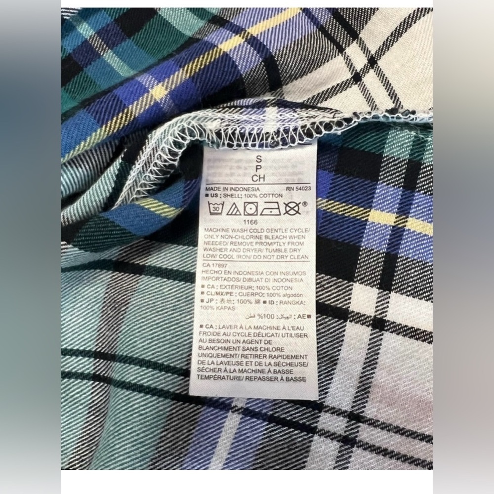 Old Navy Blue and Green Plaid Shirt women - Picture 7 of 8